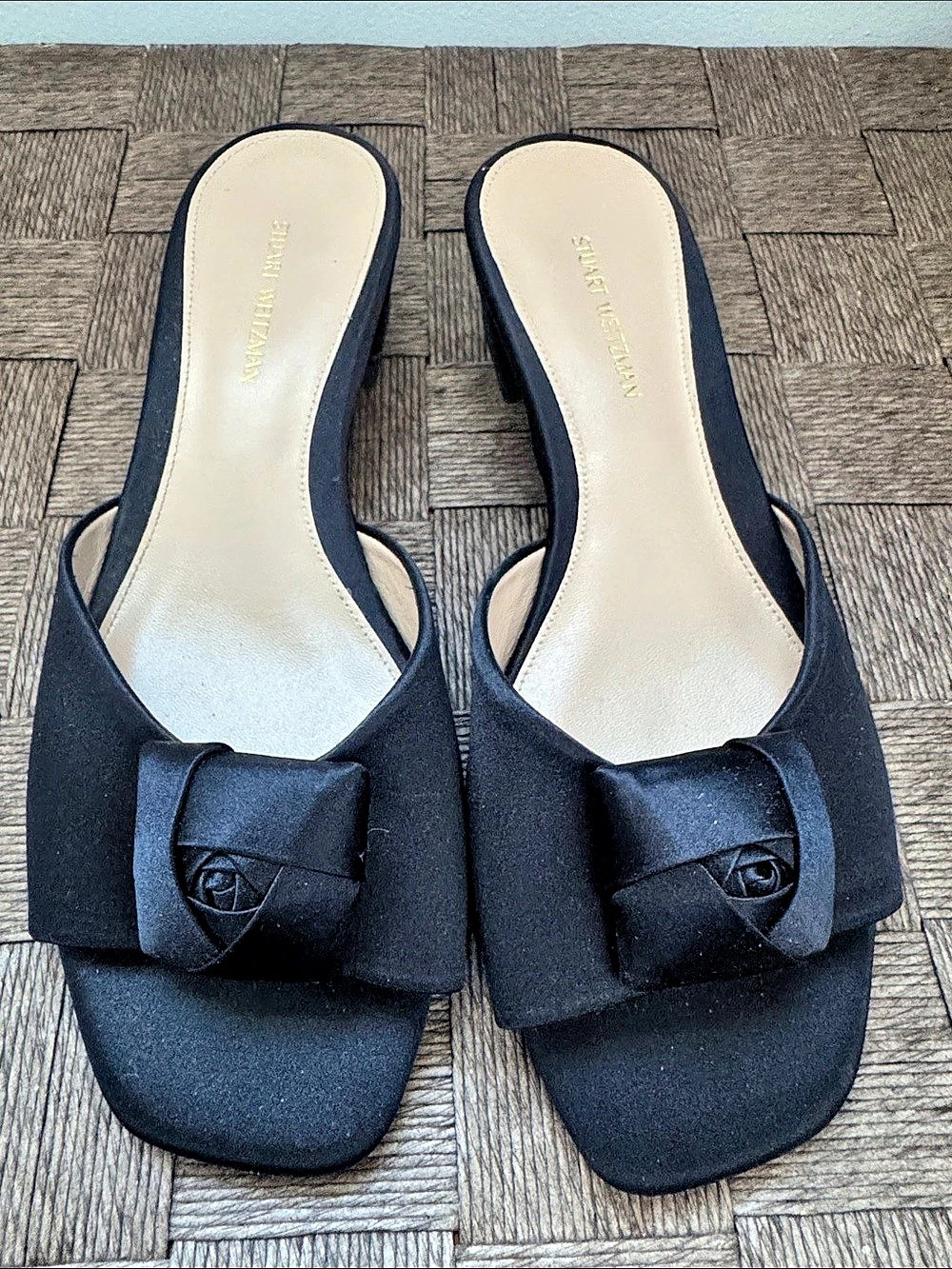 Stuart Weitzman Bow Detail Black Heels